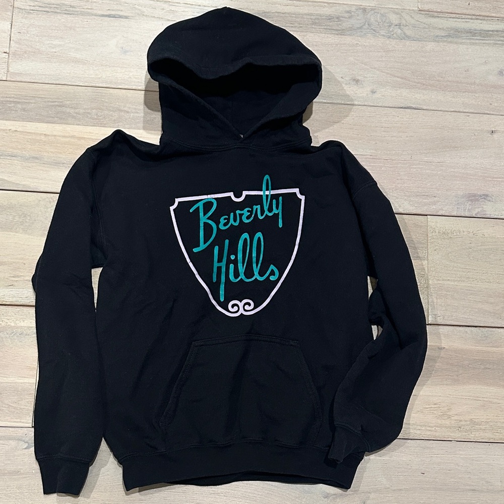 Black Hoodie with Beverly Hills Design Sweatshirt